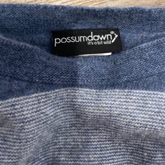 Possumdown - Possum & Merino - Girls Striped Poncho - Picture 3 of 3